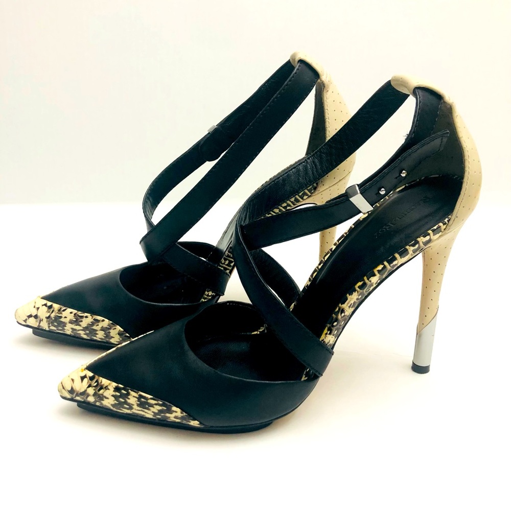 Rachel Roy Vero Cuoio  Brandon leather heels stiletto metal high heel 8.5